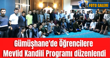 Gümüşhane’de Öğrencilere Mevlid Kandili Programı düzenlendi