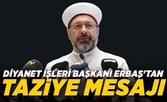 Başkan Erbaş’tan yangında vefat eden 21 Filistinli için taziye mesajı