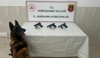 Gümüşhane’de Jandarma’dan bomba arama köpeği ile ruhsatsız silah operasyonu